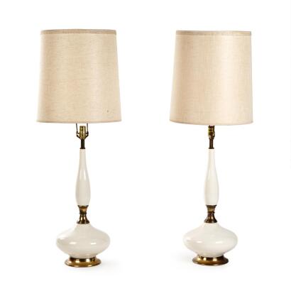 A Monumental Pair of Porcelain Table Lamps