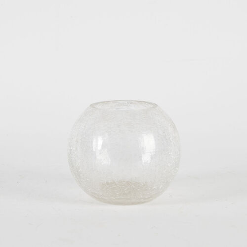 A Crackle Glass Clear Round Bowl