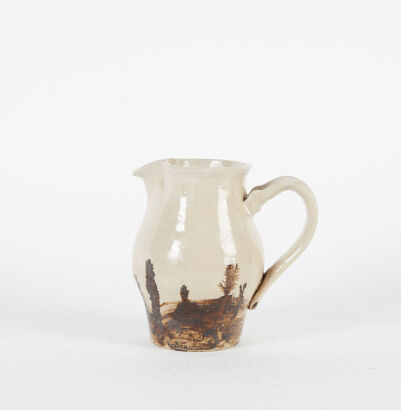 A Hand-Painted Pottery Vase By Eileen Shepherd