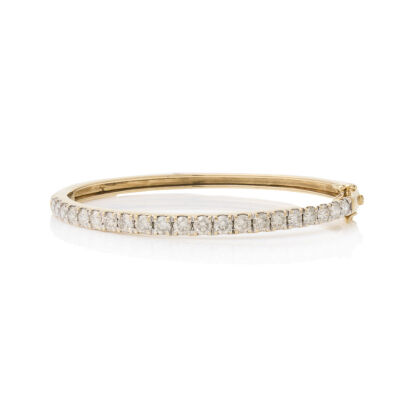 10ct Yellow Gold, Diamond Bangle of 4.80 carats Total