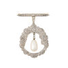 Platinum and 16ct Yellow Gold Diamond Pearl Brooch