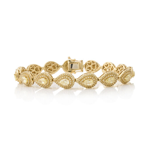 18ct Yellow Gold, 8.03ct Fancy Yellow and Colour Diamond Bracelet