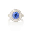 18ct White Gold, 6.06ct "no heat" Burmese Sapphire and 1.26ct Diamond Ring
