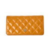 Chanel Orange Patent Quilted Leather Wallet
