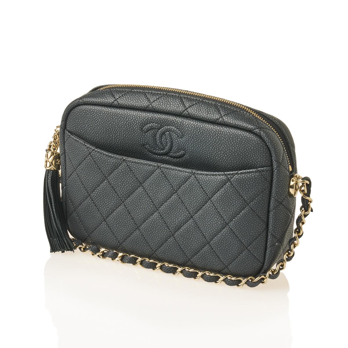 Chanel Caviar Coco Tassel Camera Case Bag