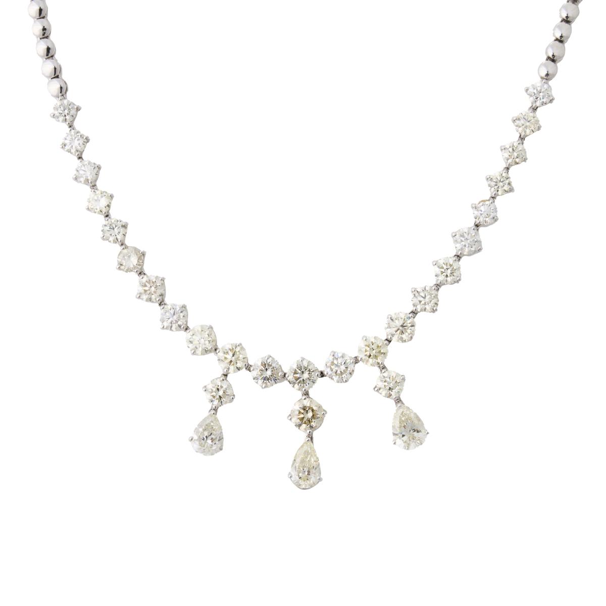 Mappin & Webb 18ct White Gold 13.16cttw Mixed Cut Diamond Necklace  LVN4193WF | Mappin and Webb