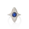 Platinum, Art Deco, 1.10ct Sapphire and Diamond Ring
