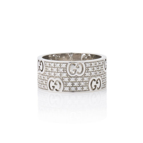 Gucci, 18ct White Gold, Diamond GG Stardust Ring