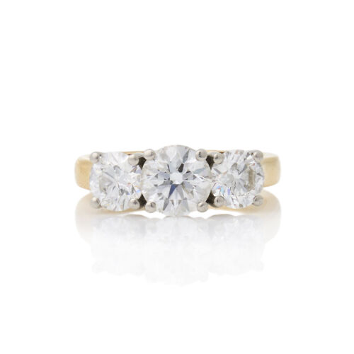 18ct Yellow Gold/Platinum, 2.27ct Three Stone Diamond Ring