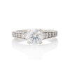 Platinum, 1.26ct Diamond Solitaire Ring with Diamond Set Shoulders