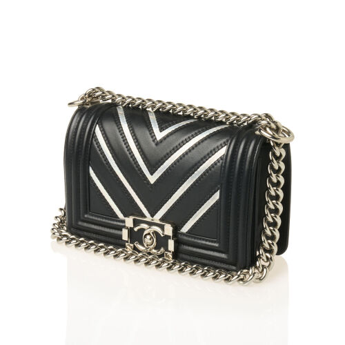 Chanel Chevron Lambskin Holographic Boy Bag