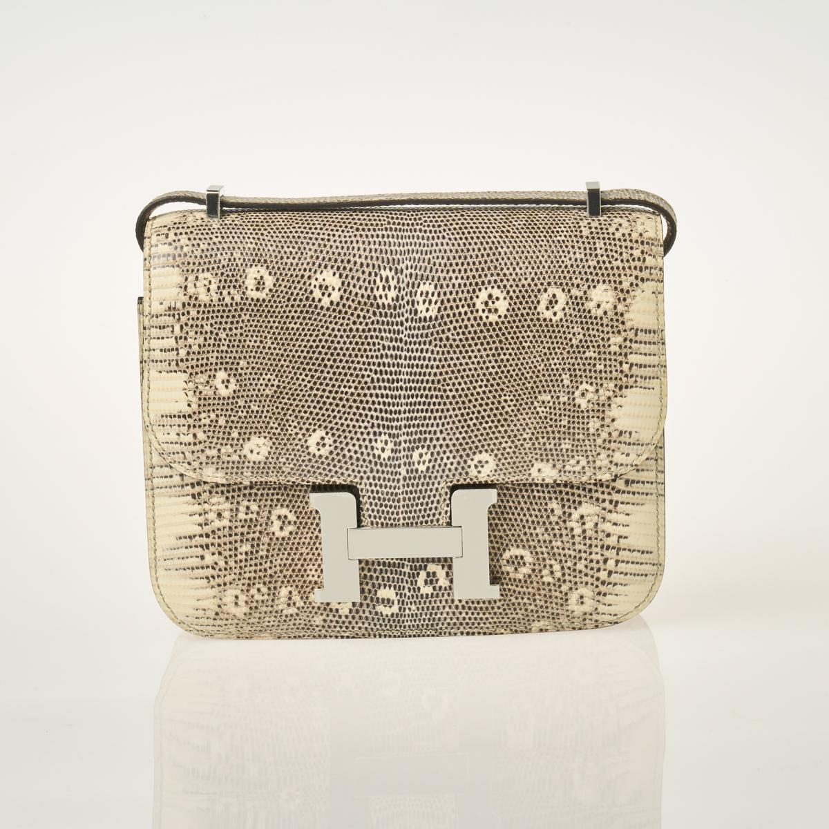 Sold at Auction: Hermes Constance Bag 18 Ombre Lizard, Gold Hardware