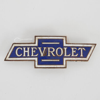 A Vintage Chevrolet Bowtie Car Badge