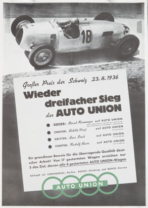 1936 Auto Union Reproduction Poster