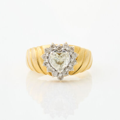 14ct Yellow/White Gold, Vintage, .60ct Diamond Ring