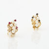 14ct Yellow Gold, Ruby, Sapphire and Pearl Earrings