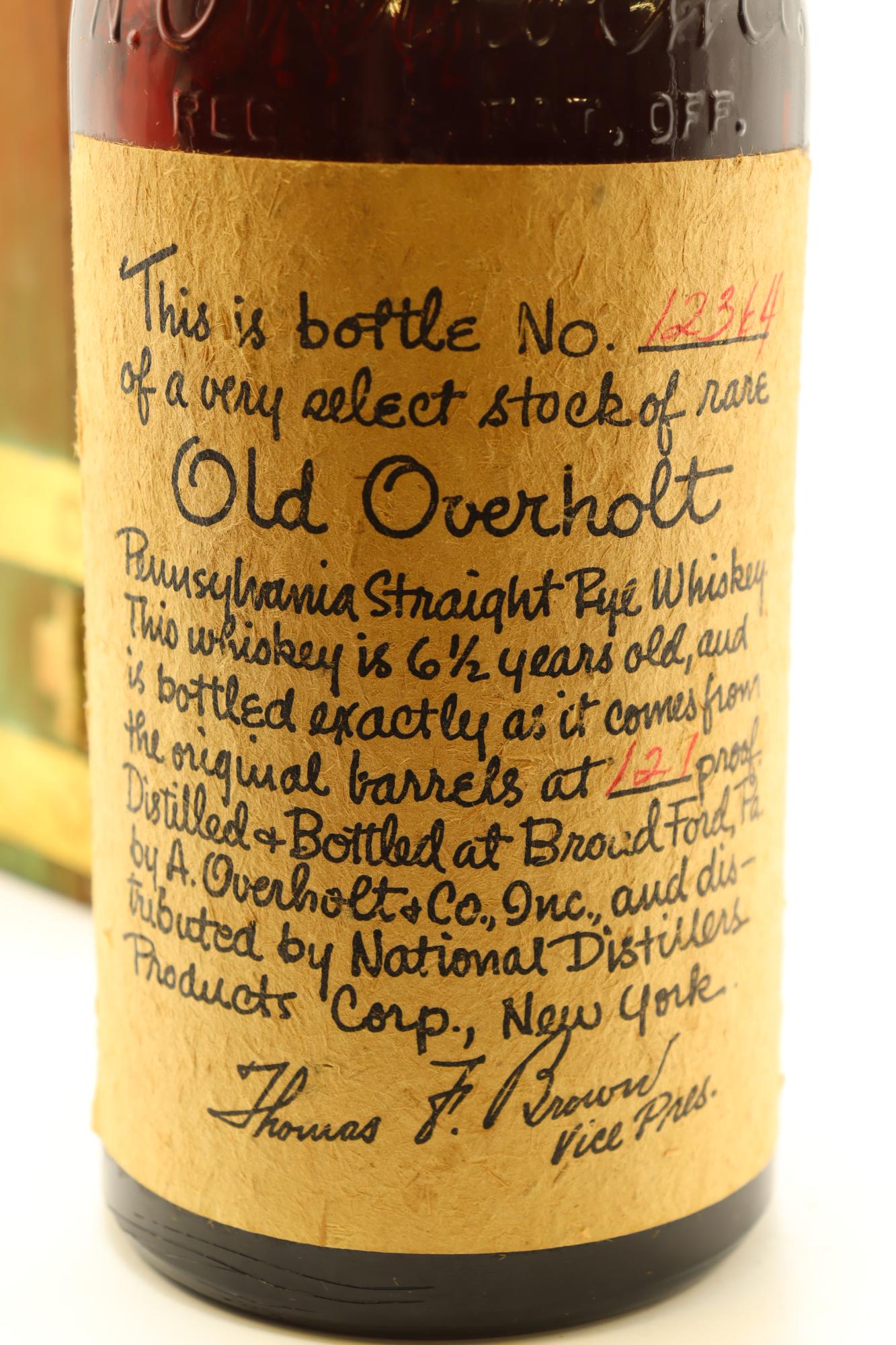 Sold at Auction: Old Overholt Rye Whiskey wooden crate