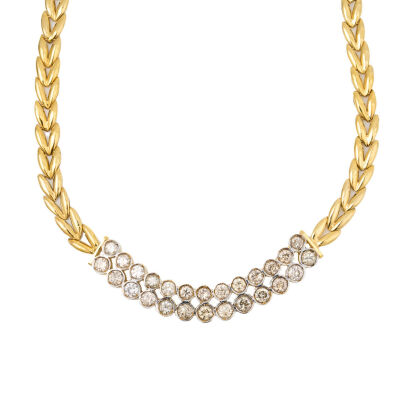 12ct Yellow Gold, 9.50ct Diamond Set Necklace