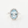 18ct White Gold, 2.25ct Aquamarine and .20ct Diamond Ring