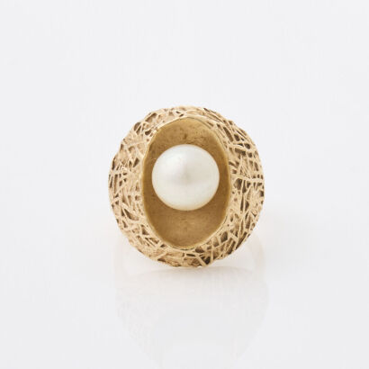 9ct Yellow Gold, Modern, 7.90mm Pearl Ring