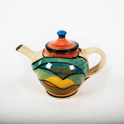 An Andrew Van Der Putten Colour Glazed Teapot