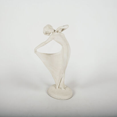 An Art Deco English Chalk-ware Statue Of A Female 1930s