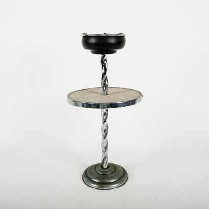 An Art Deco Chrome Ashtray Table