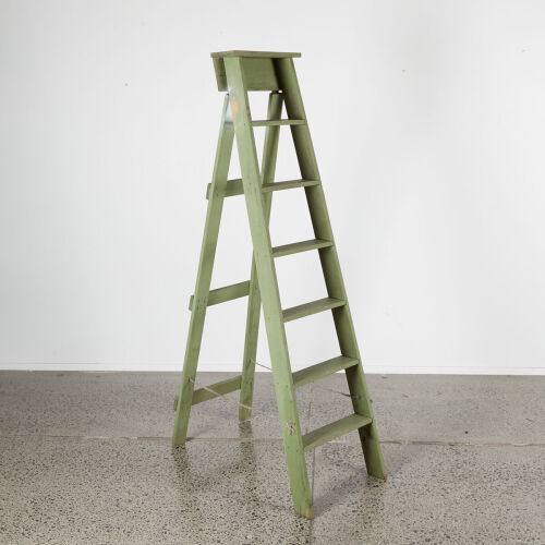 A Tall Vintage Wooden Ladder Matt Green