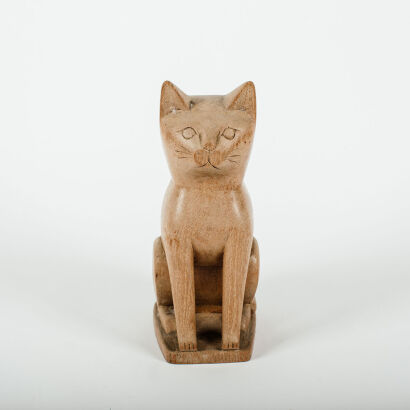 A Folk Art Carved Cat