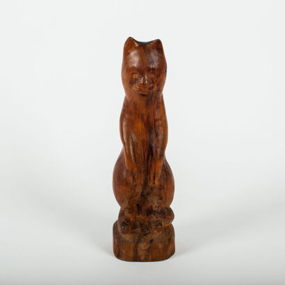 A Folk Art Carved Cat
