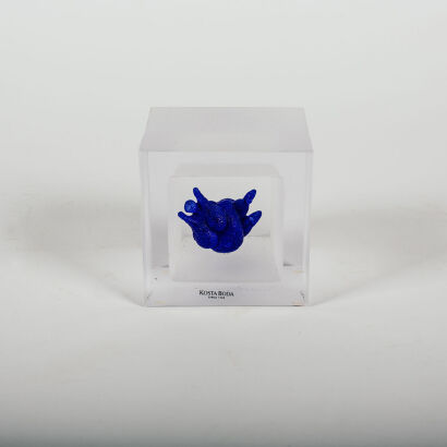 A Kjell Engman For Kosta Boda Cube Snapshot Sculpture