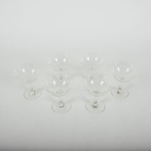 A Set Of Six Vintage Champagne Glasses