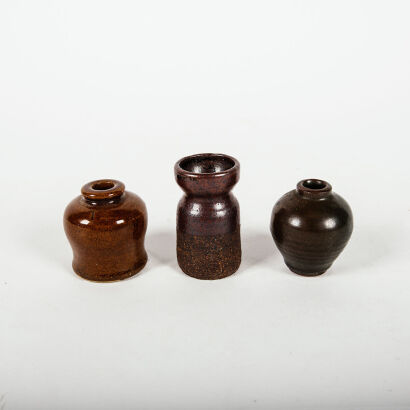A Trio Of Small Pottery Vases