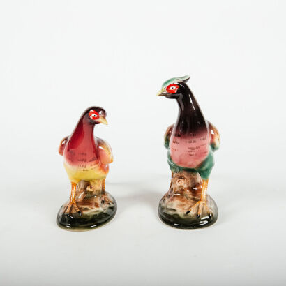 A Pair Of Vintage Ceramic Hand Painted Pheasants