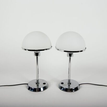 A Pair Of Mid Century Dome Lamps