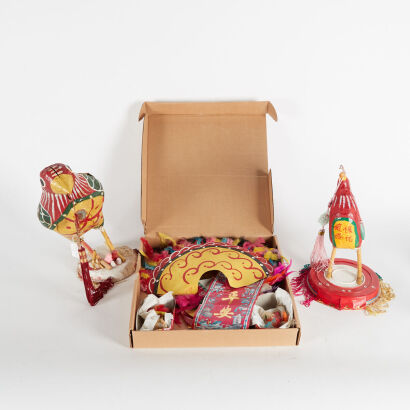 A Collection Of Paper Mache Chicken Ornaments