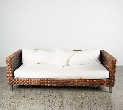 A Contemporary Woven Outdoor Sofa