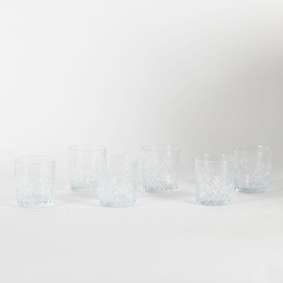 A Set Of Six Double Old Fashioned Glass