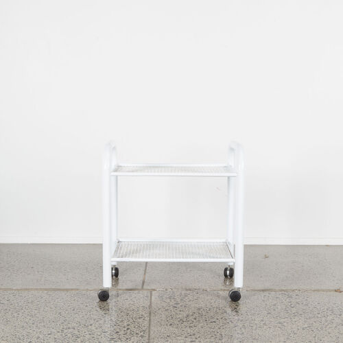 A Post Modern White Tubular Steel Trolley