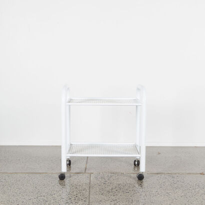 A Post Modern White Tubular Steel Trolley