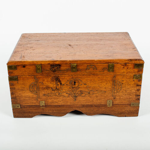 A Small Vintage Tea Storage Chest