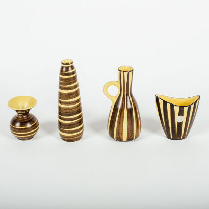 A Collection of Four Mid-Century Kairo Vases By Hans Werner For Ilkra Keramik