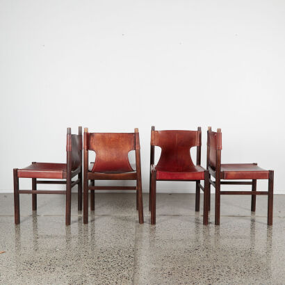 A Set Of Four Flervilla Style Dining Chairs