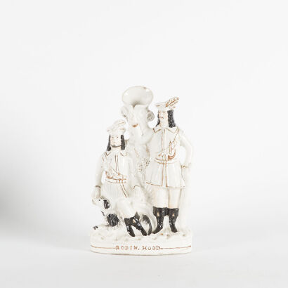 A Victorian Staffordshire Fallback Spill Vase Of Robin Hood AF