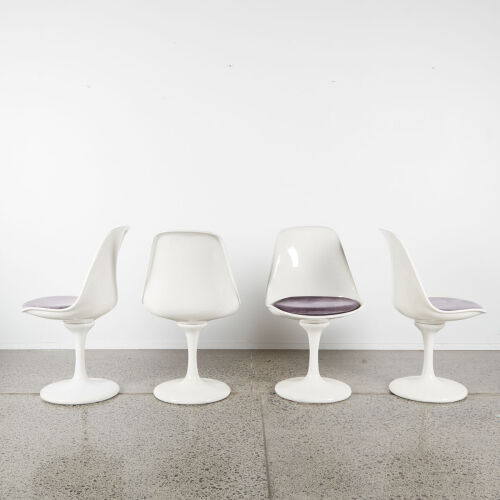 Four Tulip Style Chairs with Removable Cushions