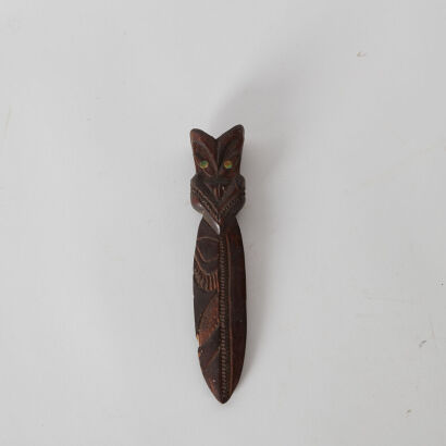 A New Zealand Folk Art Souvenir-ware Taiaha Spearhead