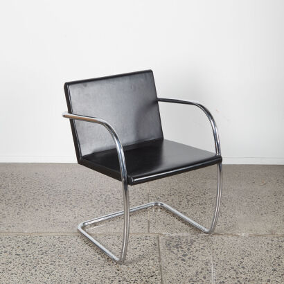 A Leather 'Brno' Chair By Mies Van Der Rohe For Knoll