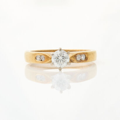 18ct Yellow/White Gold, .42cts Diamond Ring