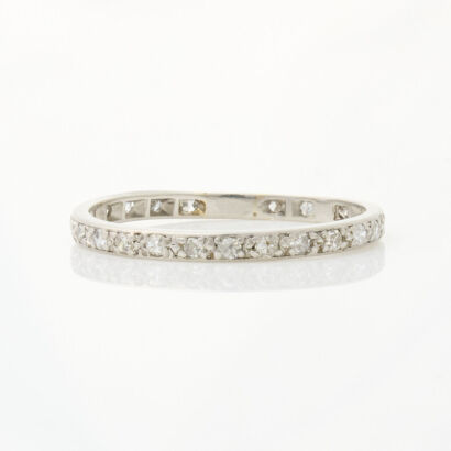 18ct White Gold, full eternity Diamond Band. Size V