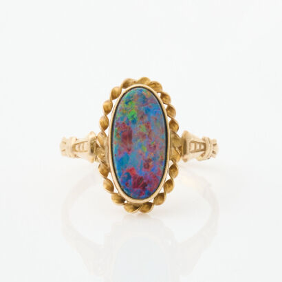 9ct Rose Gold, Vintage Opal Doublet Ring
